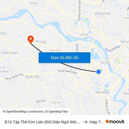 B10 Tập Thể Kim Liên (Đối Diện Ngõ 46b Phạm Ngọc Thạch) to Hiệp Thuận map