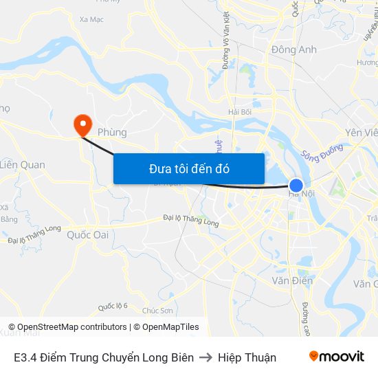 E3.4 Điểm Trung Chuyển Long Biên to Hiệp Thuận map