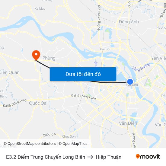 E3.2 Điểm Trung Chuyển Long Biên to Hiệp Thuận map