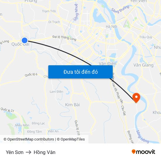 Yên Sơn to Hồng Vân map