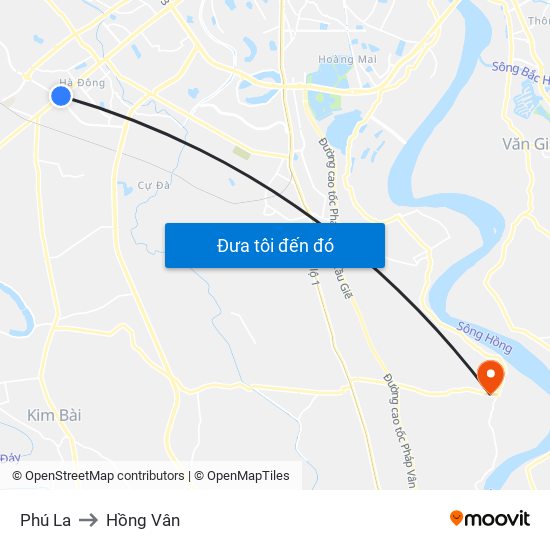 Phú La to Hồng Vân map