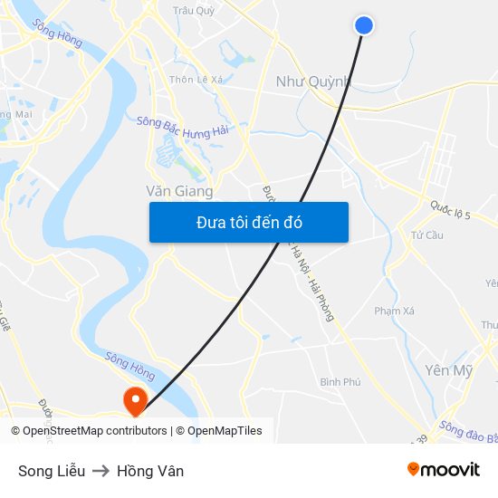 Song Liễu to Hồng Vân map