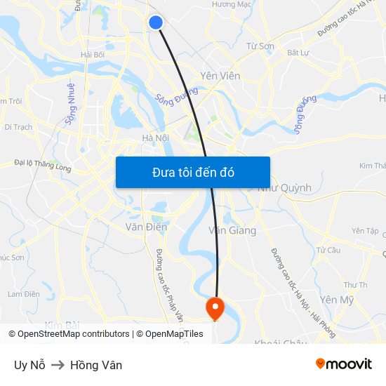 Uy Nỗ to Hồng Vân map