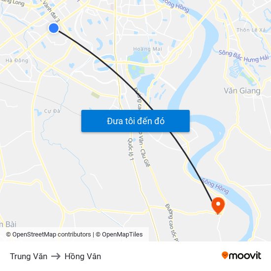 Trung Văn to Hồng Vân map