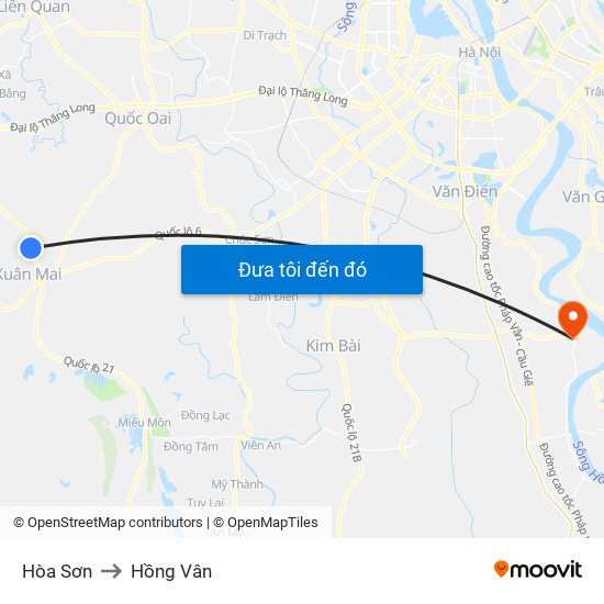 Hòa Sơn to Hồng Vân map
