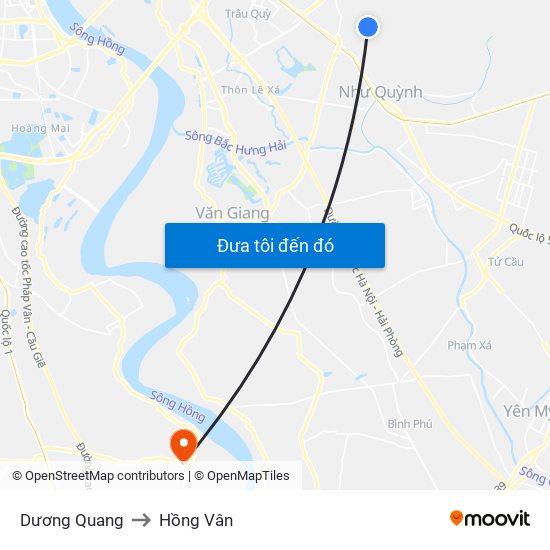 Dương Quang to Hồng Vân map