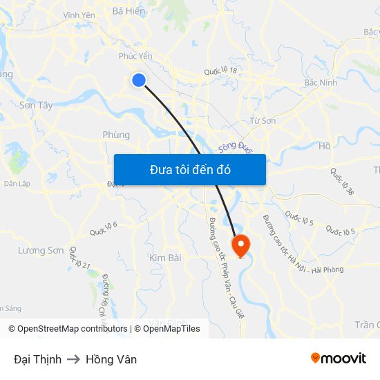 Đại Thịnh to Hồng Vân map