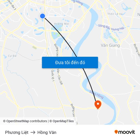 Phương Liệt to Hồng Vân map