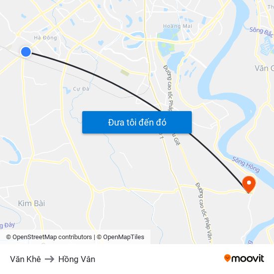 Văn Khê to Hồng Vân map