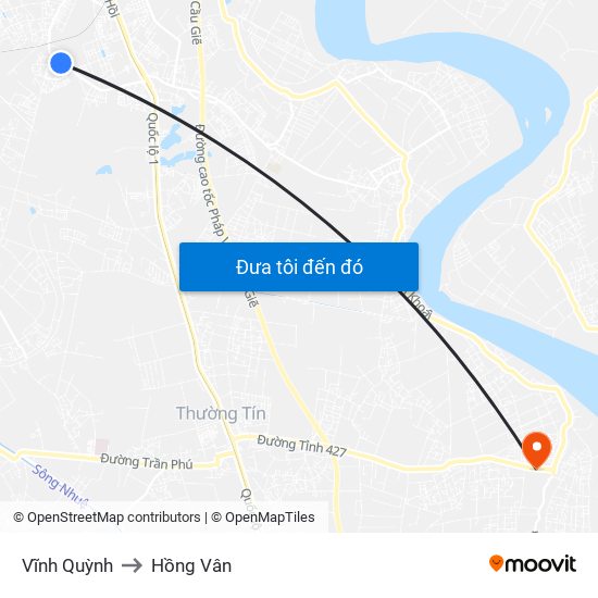 Vĩnh Quỳnh to Hồng Vân map