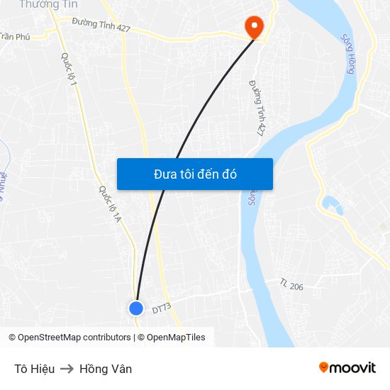 Tô Hiệu to Hồng Vân map