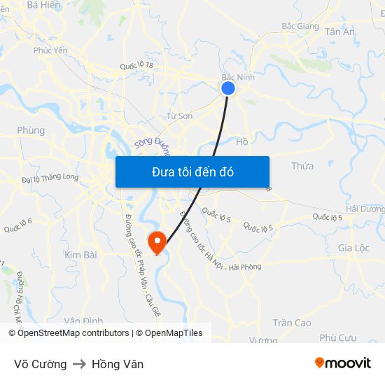 Võ Cường to Hồng Vân map