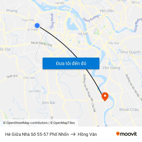 Hè Giữa Nhà Số 55-57 Phố Nhổn to Hồng Vân map