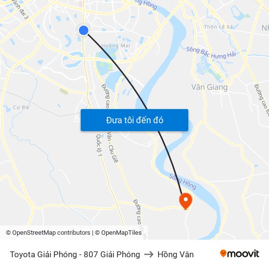 Toyota Giải Phóng - 807 Giải Phóng to Hồng Vân map