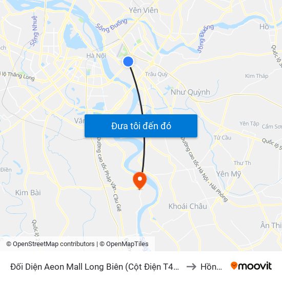 Đối Diện Aeon Mall Long Biên (Cột Điện T4a/2a-B Đường Cổ Linh) to Hồng Vân map