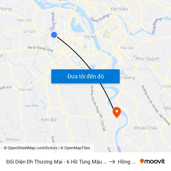Đối Diện Đh Thương Mại - 6 Hồ Tùng Mậu (Cột Sau) to Hồng Vân map