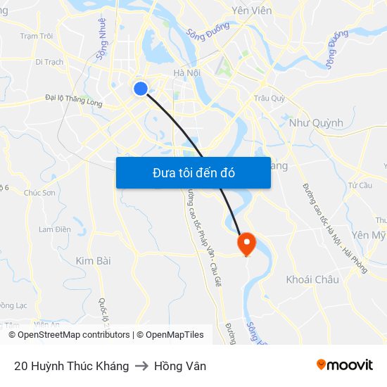 20 Huỳnh Thúc Kháng to Hồng Vân map