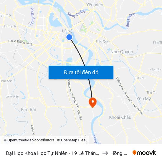 Đại Học Khoa Học Tự Nhiên - 19 Lê Thánh Tông to Hồng Vân map