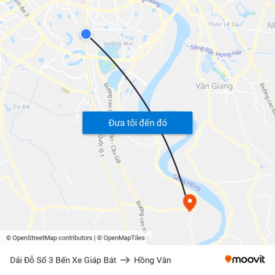 Dải Đỗ Số 3 Bến Xe Giáp Bát to Hồng Vân map