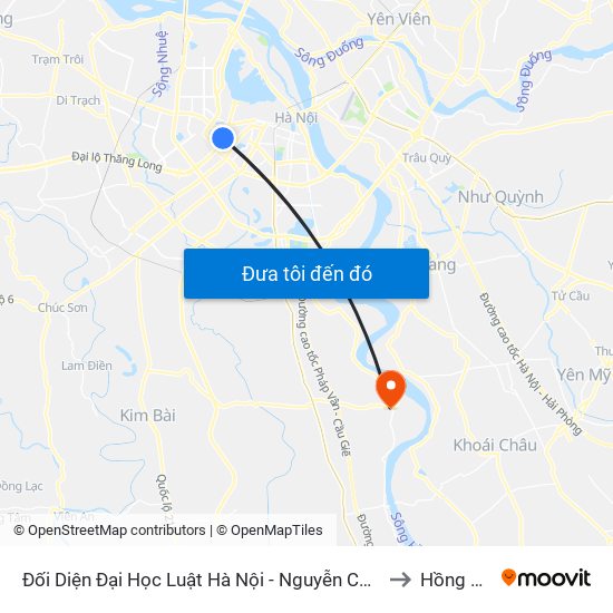 Đối Diện Đại Học Luật Hà Nội - Nguyễn Chí Thanh to Hồng Vân map