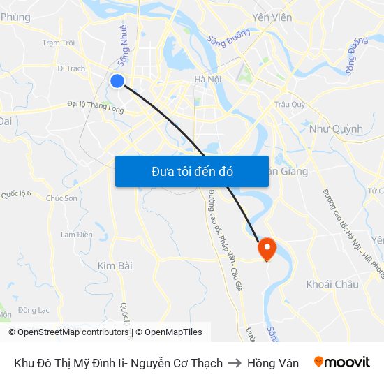 Khu Đô Thị Mỹ Đình Ii- Nguyễn Cơ Thạch to Hồng Vân map