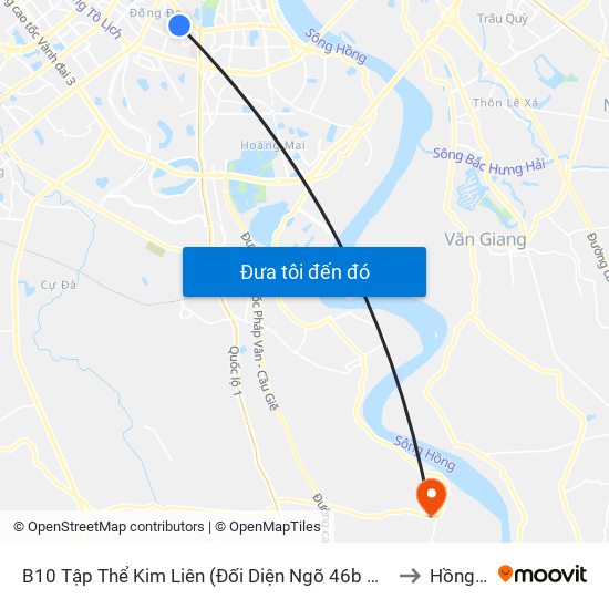 B10 Tập Thể Kim Liên (Đối Diện Ngõ 46b Phạm Ngọc Thạch) to Hồng Vân map