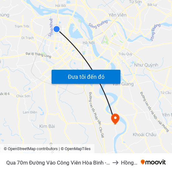 Qua 70m Đường Vào Công Viên Hòa Bình - Phạm Văn Đồng to Hồng Vân map