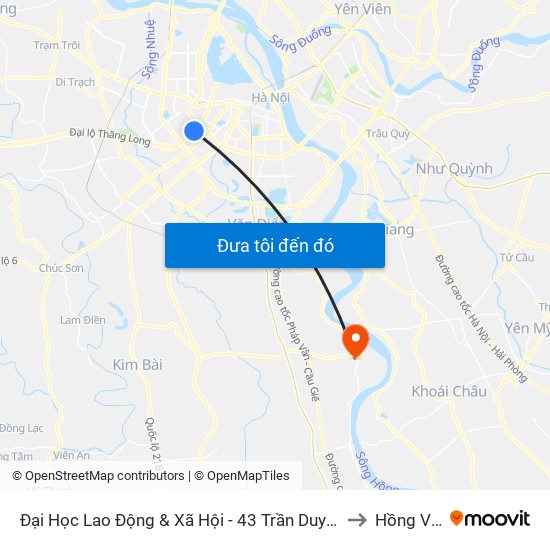 Đại Học Lao Động & Xã Hội - 43 Trần Duy Hưng to Hồng Vân map