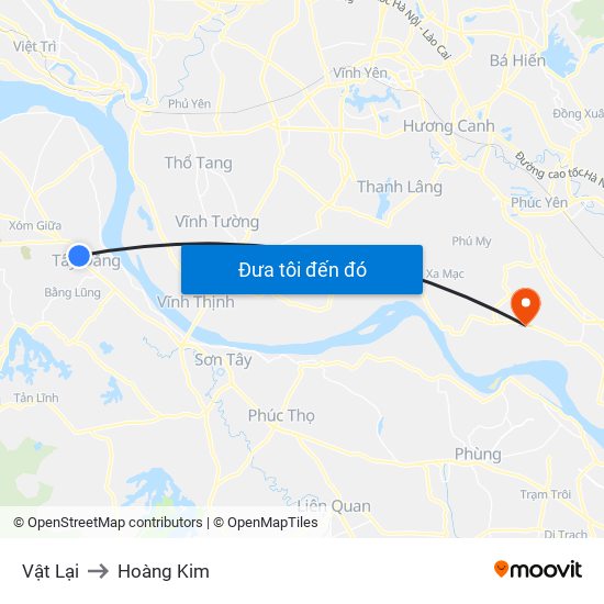 Vật Lại to Hoàng Kim map
