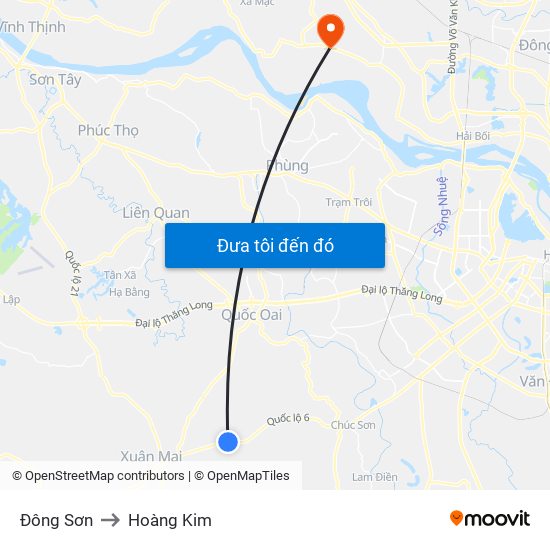 Đông Sơn to Hoàng Kim map