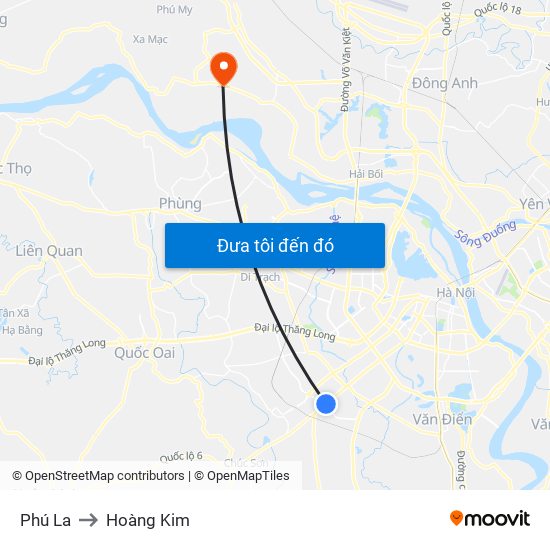 Phú La to Hoàng Kim map
