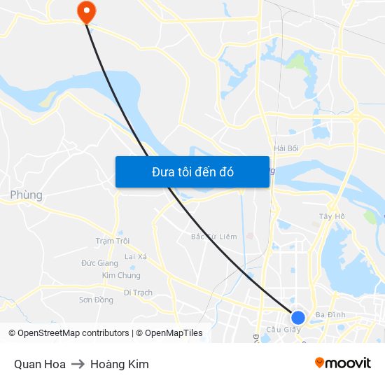 Quan Hoa to Hoàng Kim map