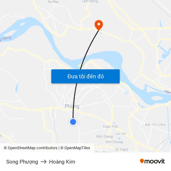 Song Phượng to Hoàng Kim map
