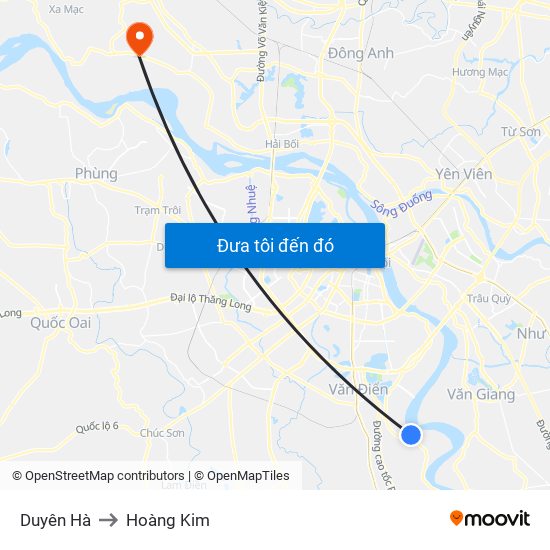 Duyên Hà to Hoàng Kim map