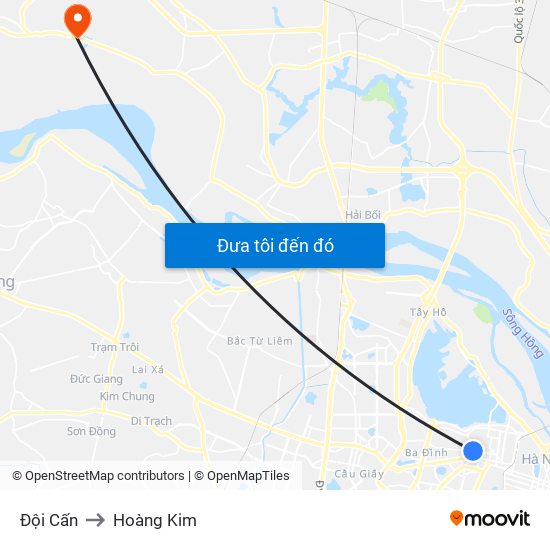 Đội Cấn to Hoàng Kim map