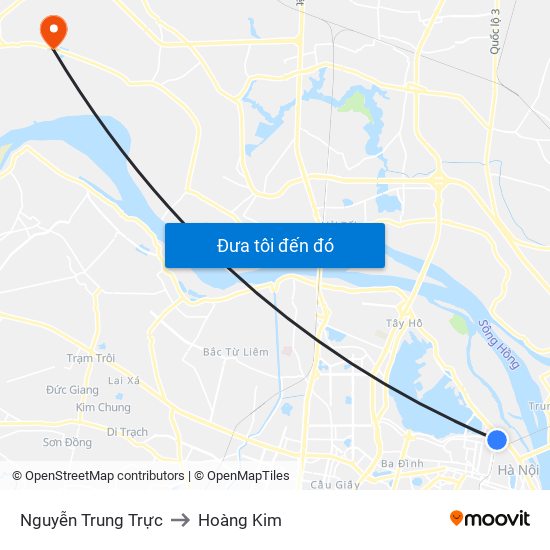 Nguyễn Trung Trực to Hoàng Kim map