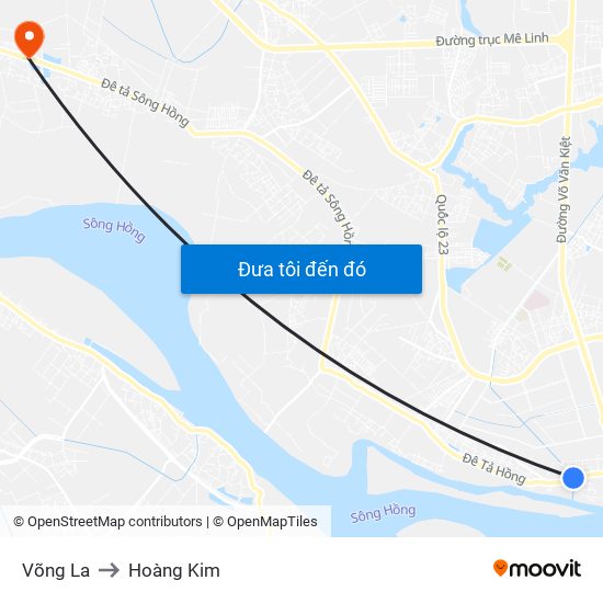 Võng La to Hoàng Kim map