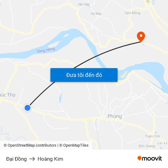 Đại Đồng to Hoàng Kim map