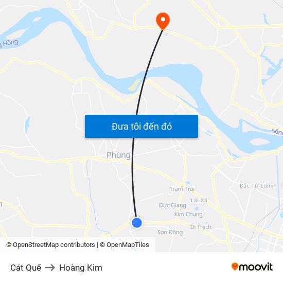 Cát Quế to Hoàng Kim map