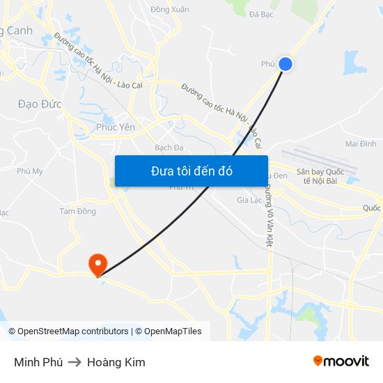 Minh Phú to Hoàng Kim map