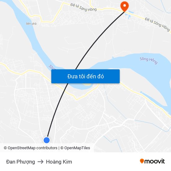 Đan Phượng to Hoàng Kim map