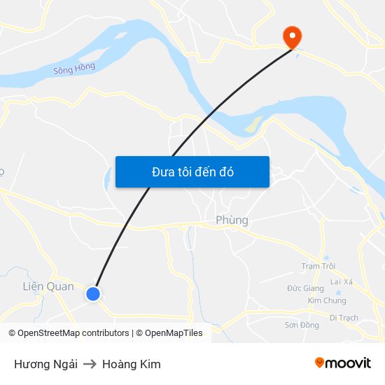 Hương Ngải to Hoàng Kim map