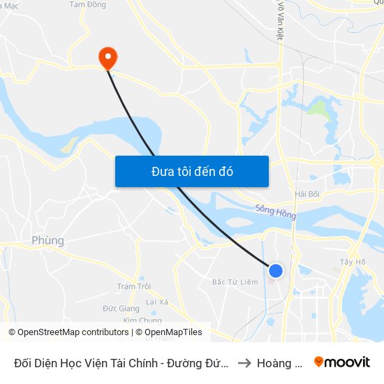 Đối Diện Học Viện Tài Chính - Đường Đức Thắng to Hoàng Kim map