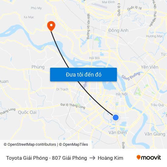 Toyota Giải Phóng - 807 Giải Phóng to Hoàng Kim map