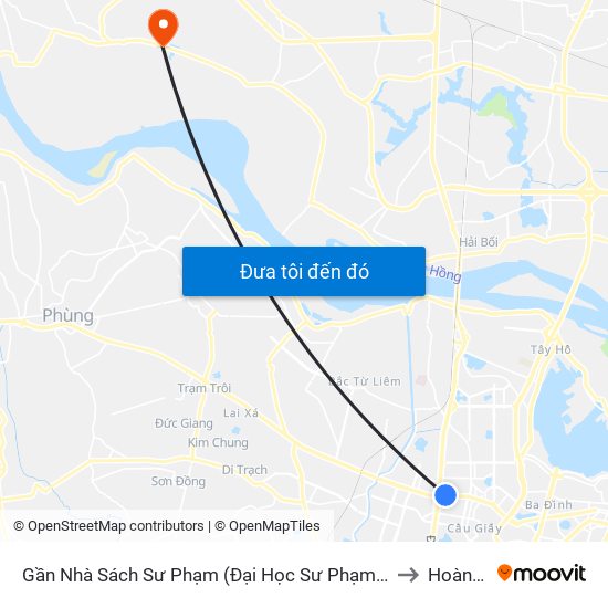 Gần Nhà Sách Sư Phạm (Đại Học Sư Phạm Hà Nội) - 136 Xuân Thủy to Hoàng Kim map