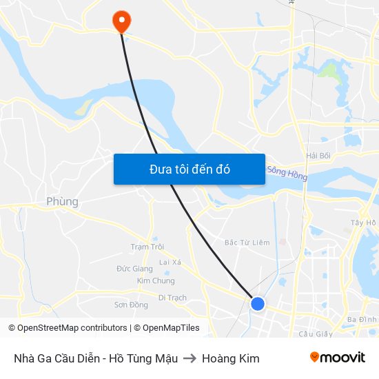 Nhà Ga Cầu Diễn - Hồ Tùng Mậu to Hoàng Kim map