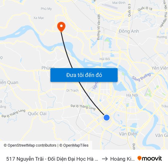 517 Nguyễn Trãi - Đối Diện Đại Học Hà Nội to Hoàng Kim map