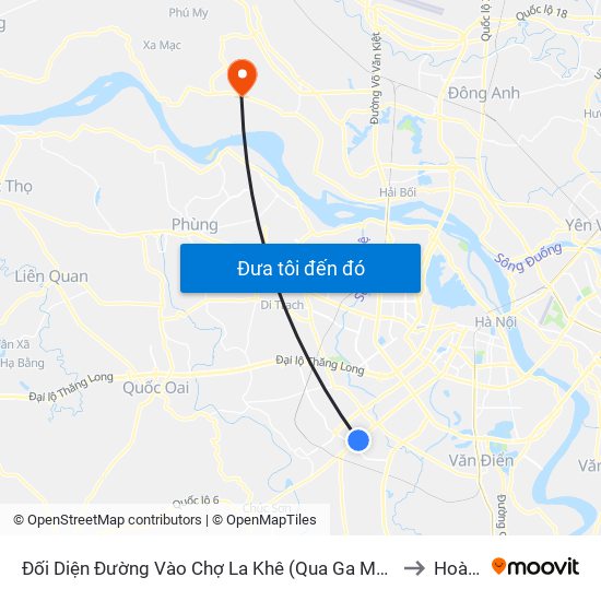 Đối Diện Đường Vào Chợ La Khê (Qua Ga Metro La Khê) - 405 Quang Trung (Hà Đông) to Hoàng Kim map