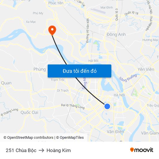 251 Chùa Bộc to Hoàng Kim map