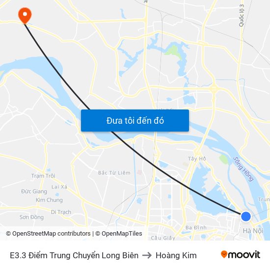 E3.3 Điểm Trung Chuyển Long Biên to Hoàng Kim map